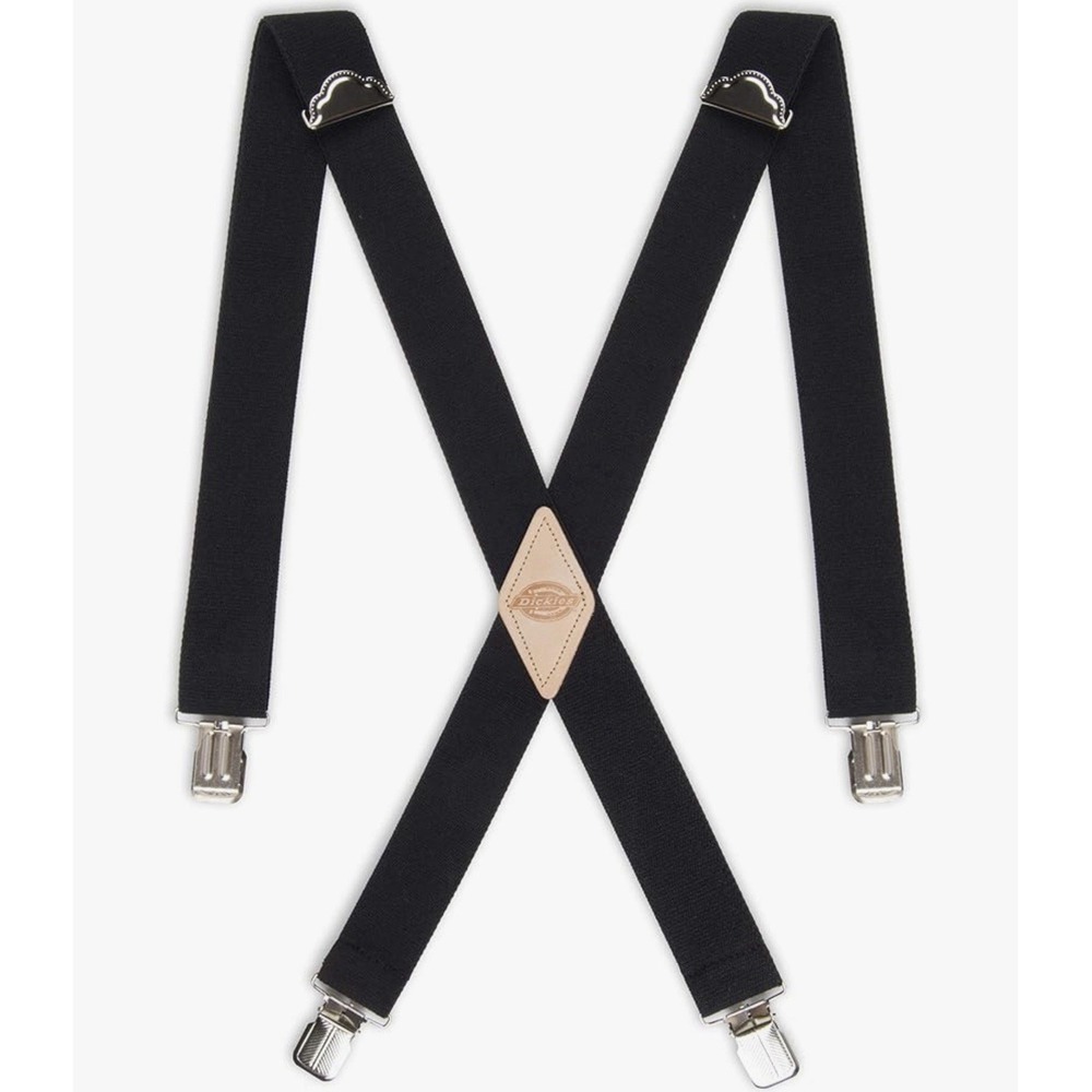 Dickies 1.25 inch Solid Straight Clip Suspender, One Size - Black